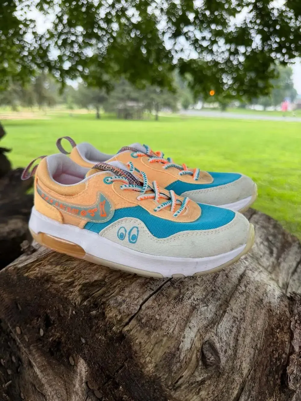 Nike Air Max Motif SE GS Kids Sneakers Orange/Blue Size 1Y